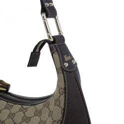 Pre Owned Gucci Brown Canvas Small GG Monogram Amalfi Hobo