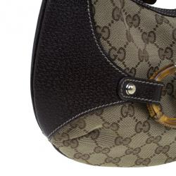 Pre Owned Gucci Brown Canvas Small GG Monogram Amalfi Hobo