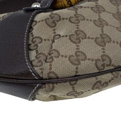 Pre Owned Gucci Brown Canvas Small GG Monogram Amalfi Hobo