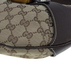 Pre Owned Gucci Brown Canvas Small GG Monogram Amalfi Hobo