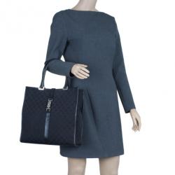 مملوكة مسبقًا Gucci Black Monogram Canvas Piston Tote