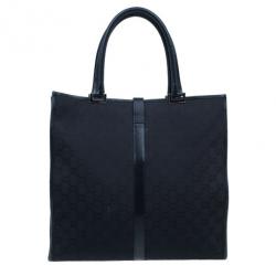مملوكة مسبقًا Gucci Black Monogram Canvas Piston Tote