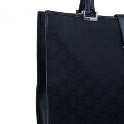 مملوكة مسبقًا Gucci Black Monogram Canvas Piston Tote