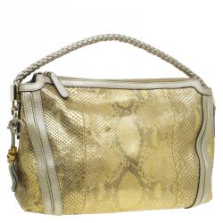 مملوكة مسبقًا Gucci Gold Python Medium Bella Hobo