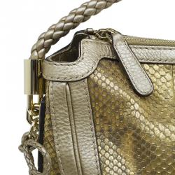 مملوكة مسبقًا Gucci Gold Python Medium Bella Hobo
