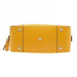 Pre Owned Gucci Yellow Bright Diamante Leather Small Top Handle Bag