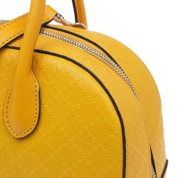 Pre Owned Gucci Yellow Bright Diamante Leather Small Top Handle Bag