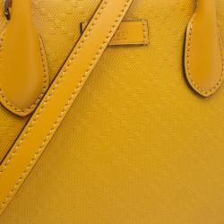 Pre Owned Gucci Yellow Bright Diamante Leather Small Top Handle Bag