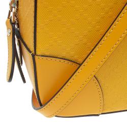 Pre Owned Gucci Yellow Bright Diamante Leather Small Top Handle Bag