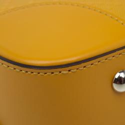 Pre Owned Gucci Yellow Bright Diamante Leather Small Top Handle Bag