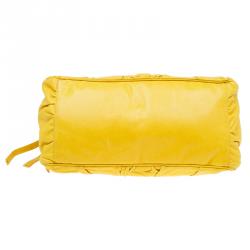 Pre Owned Gucci Yellow Leather Hysteria Top Handle Bag
