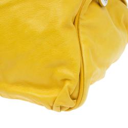 Pre Owned Gucci Yellow Leather Hysteria Top Handle Bag
