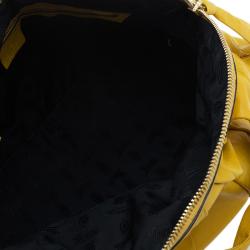 Pre Owned Gucci Yellow Leather Hysteria Top Handle Bag