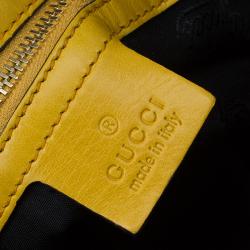 Pre Owned Gucci Yellow Leather Hysteria Top Handle Bag