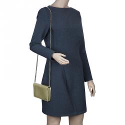 Pre Owned محفظة غوتشي بيتي جلد ذهبي ميتاليك بسلسلة