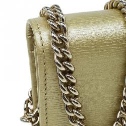 Pre Owned محفظة غوتشي بيتي جلد ذهبي ميتاليك بسلسلة