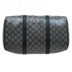 Pre Owned حقيبة غوتشي جوي بوسطن كانفاس GG أسود مقوى متوسطة