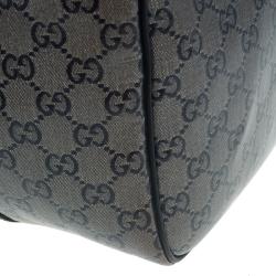 Pre Owned حقيبة غوتشي جوي بوسطن كانفاس GG أسود مقوى متوسطة