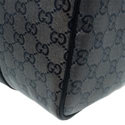 Pre Owned حقيبة غوتشي جوي بوسطن كانفاس GG أسود مقوى متوسطة
