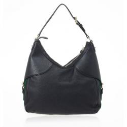 Pre Owned Gucci Black Leather Heritage Hobo