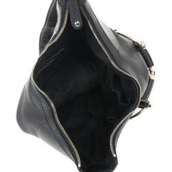 Pre Owned Gucci Black Leather Heritage Hobo