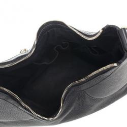 Pre Owned Gucci Black Leather Heritage Hobo