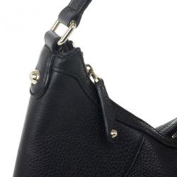 Pre Owned Gucci Black Leather Heritage Hobo