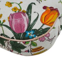 مملوكة مسبقًا Gucci Botanical Floral Canvas Jackie O Bouvier Hobo