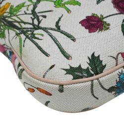 مملوكة مسبقًا Gucci Botanical Floral Canvas Jackie O Bouvier Hobo