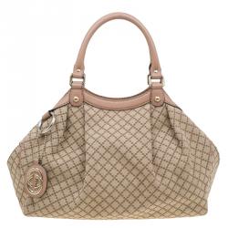 Gucci Beige/Brown Diamante Canvas Clutch Bag Gucci