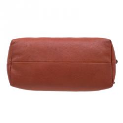 Pre Owned Gucci Beige/Orange GG Canvas and Leather Laidback Crafty Top Handle Bag