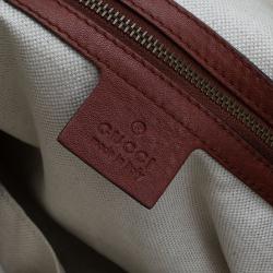 Pre Owned Gucci Beige/Orange GG Canvas and Leather Laidback Crafty Top Handle Bag