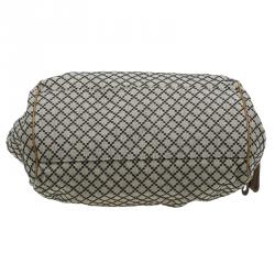 Pre Owned حقيبة غوتشي بوسطن سوكي متوسطة كانفاس ديامانت عاجي/ بيج