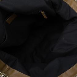 Pre Owned حقيبة غوتشي بوسطن سوكي متوسطة كانفاس ديامانت عاجي/ بيج