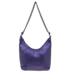 مملوكة مسبقًا Gucci Metallic Purple Leather Galaxy Hobo