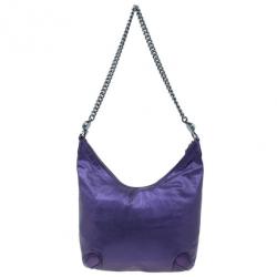 مملوكة مسبقًا Gucci Metallic Purple Leather Galaxy Hobo