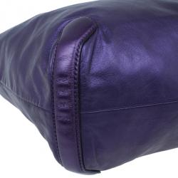 مملوكة مسبقًا Gucci Metallic Purple Leather Galaxy Hobo
