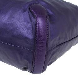 مملوكة مسبقًا Gucci Metallic Purple Leather Galaxy Hobo