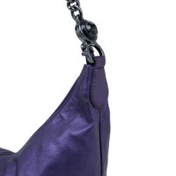 مملوكة مسبقًا Gucci Metallic Purple Leather Galaxy Hobo