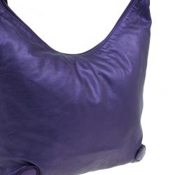 مملوكة مسبقًا Gucci Metallic Purple Leather Galaxy Hobo