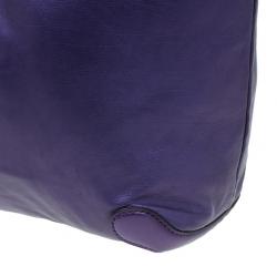 مملوكة مسبقًا Gucci Metallic Purple Leather Galaxy Hobo