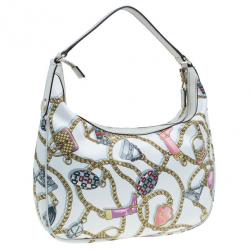 Pre Owned حقيبة يد هوبو غوتشي طبع ساتان حرير