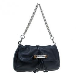 مملوكة مسبقًا Gucci Black Leather Small Jungle Shoulder Bag