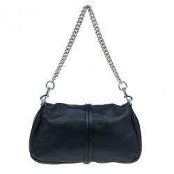 مملوكة مسبقًا Gucci Black Leather Small Jungle Shoulder Bag