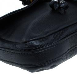 مملوكة مسبقًا Gucci Black Leather Small Jungle Shoulder Bag