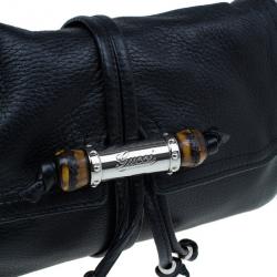 مملوكة مسبقًا Gucci Black Leather Small Jungle Shoulder Bag