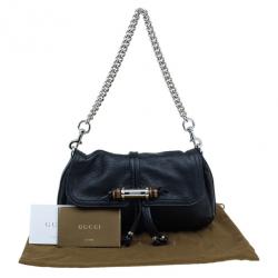 مملوكة مسبقًا Gucci Black Leather Small Jungle Shoulder Bag