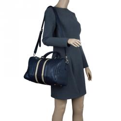 مملوكة مسبقًا حقيبة غوتشي بوسطن ويب متوسطة جلد أسود