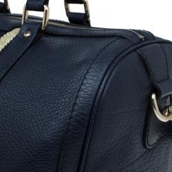 مملوكة مسبقًا حقيبة غوتشي بوسطن ويب متوسطة جلد أسود