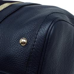 مملوكة مسبقًا حقيبة غوتشي بوسطن ويب متوسطة جلد أسود